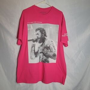 Post Malone 'If Y'all Weren't Here I'd Be Cryin Graphic Band Tee Hot Pink XL